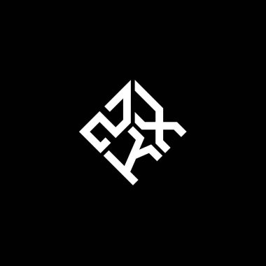 Siyah arkaplanda ZKX harf logosu tasarımı. ZKX yaratıcı harflerin baş harfleri logo kavramı. ZKX harf tasarımı.