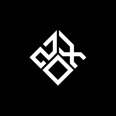 Siyah arka planda ZOX harfli logo tasarımı. ZOX yaratıcı harflerin baş harfleri logo kavramı. ZOX harf tasarımı.