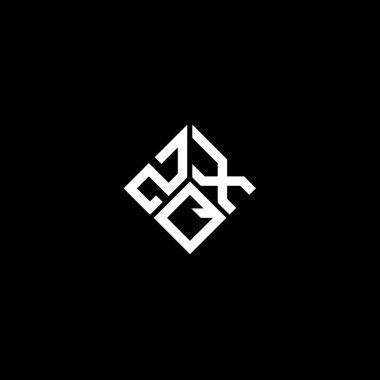 Siyah arkaplanda ZQX harf logosu tasarımı. ZQX yaratıcı harflerin baş harfleri logo kavramı. ZQX harf tasarımı.