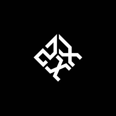 Siyah arkaplanda ZXX harf logosu tasarımı. ZXX yaratıcı harflerin baş harfleri logo kavramı. ZXX harf tasarımı.