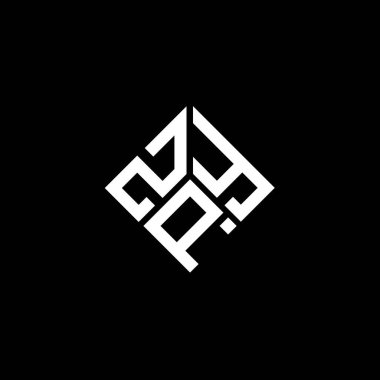 Siyah arkaplanda ZPY harf logosu tasarımı. ZPY yaratıcı harflerin baş harfleri logo kavramı. ZPY harf tasarımı.