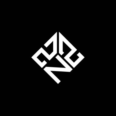 Siyah arkaplanda ZNZ harf logosu tasarımı. ZNZ yaratıcı harf logosu konsepti. ZNZ harf tasarımı.