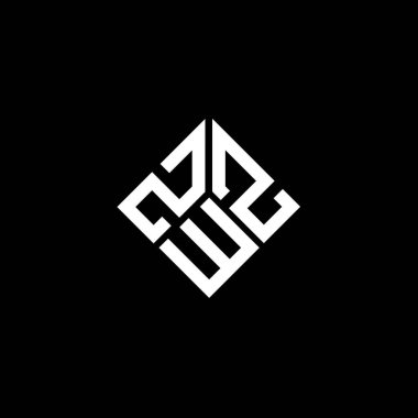 Siyah arkaplanda ZWZ harf logosu tasarımı. ZWZ yaratıcı harf logosu konsepti. ZWZ harf tasarımı.
