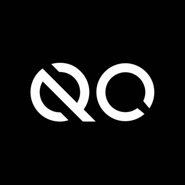 Siyah arka planda QO harfi logo tasarımı. QO yaratıcı harf logosu konsepti. QO harf tasarımı.