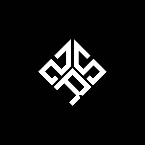 Diseño Del Logotipo Letra Zrs Sobre Fondo Negro Zrs Iniciales — Vector de stock