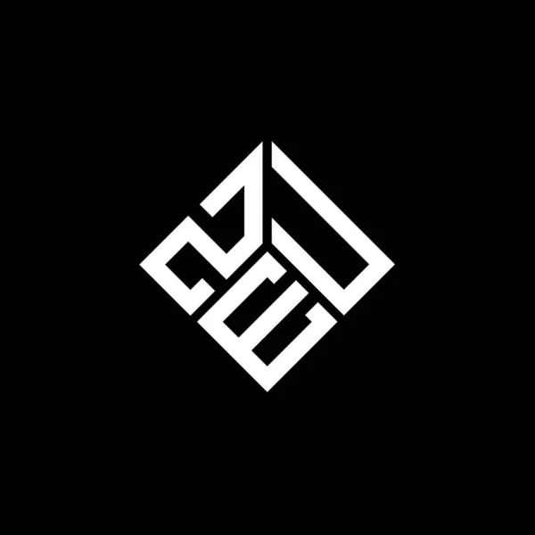Zeu Letter Logo Ontwerp Zwarte Achtergrond Zeu Creatieve Initialen Letter — Stockvector