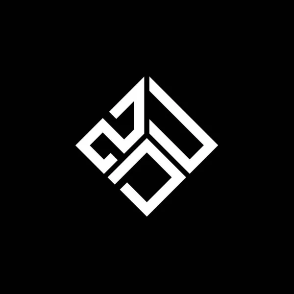 Zdu Letter Logo Design Auf Schwarzem Hintergrund Zdu Kreative Initialen — Stockvektor