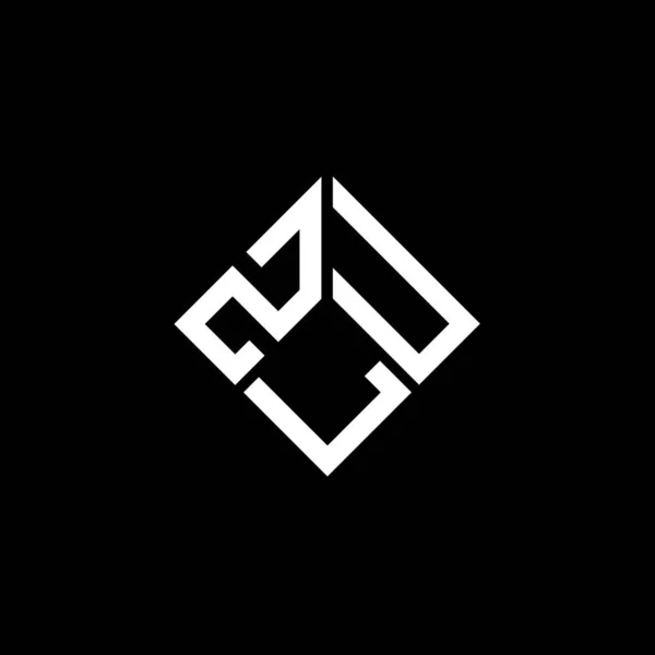 Zlu Letter Logo Design Black Background Zlu Creative Initials Letter — Stock vektor