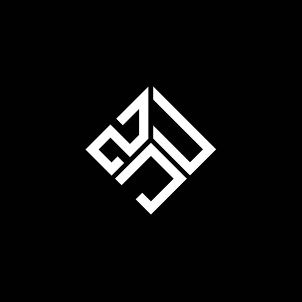 Zju Letter Logo Design Black Background Zju Creative Initials Letter — Wektor stockowy