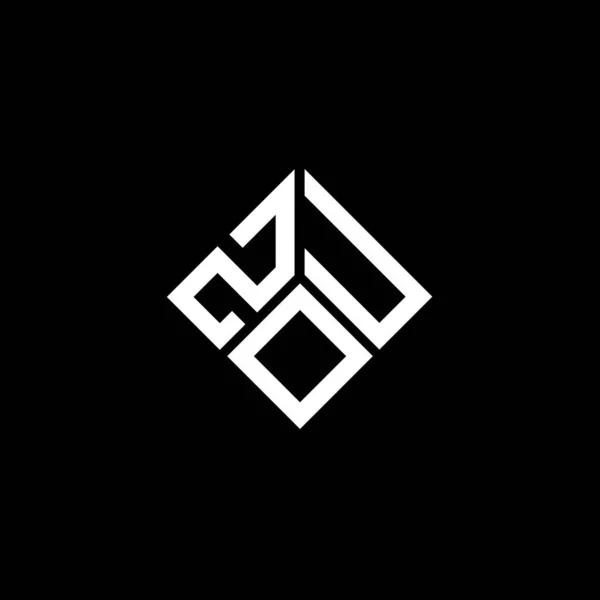 Zou Letter Logo Design Black Background Zou Creative Initials Letter — Stock vektor