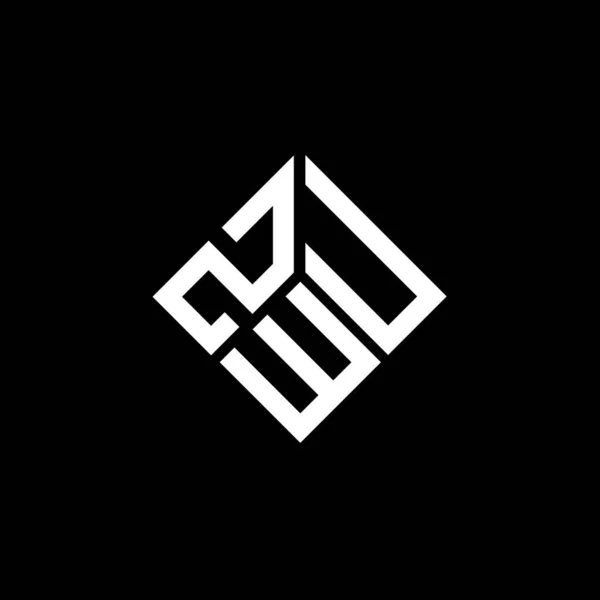 Дизайн Логотипа Zwu Чёрном Фоне Концепция Логотипа Инициалами Zwu Дизайн — стоковый вектор
