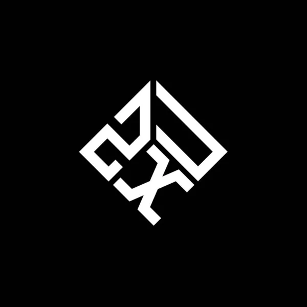 Design Logotipo Carta Zxu Fundo Preto Zxu Iniciais Criativas Conceito — Vetor de Stock