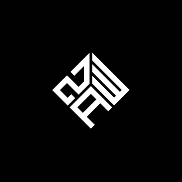 Zaw Letter Logo Design Black Background Zaw Creative Initials Letter — Stock Vector
