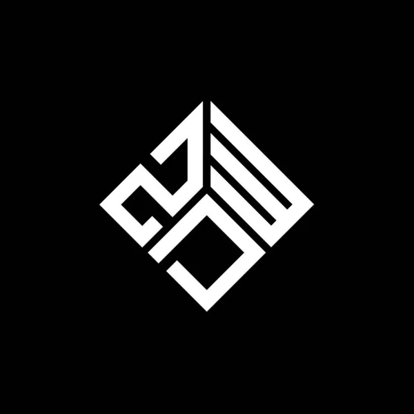 Zdw Logo Ontwerp Zwarte Achtergrond Zdw Creatieve Initialen Letter Logo — Stockvector
