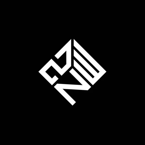 Logo Zwn Disegno Lettera Sfondo Nero Zwn Creativo Iniziali Lettera — Vettoriale Stock