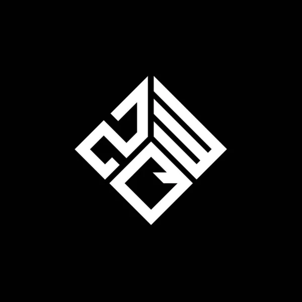 Zqw Letter Logo Design Auf Schwarzem Hintergrund Zqw Kreative Initialen — Stockvektor