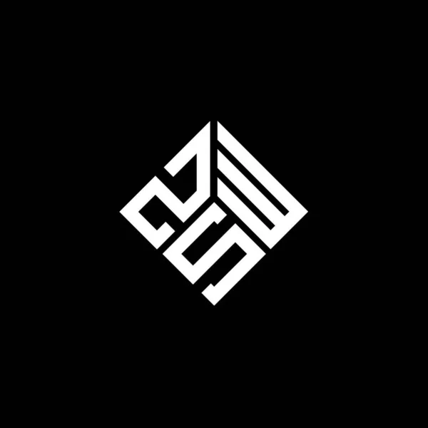 ブラックを基調としたZsw文字ロゴデザイン Zswクリエイティブイニシャルレターロゴコンセプト Zsw文字デザイン — ストックベクタ