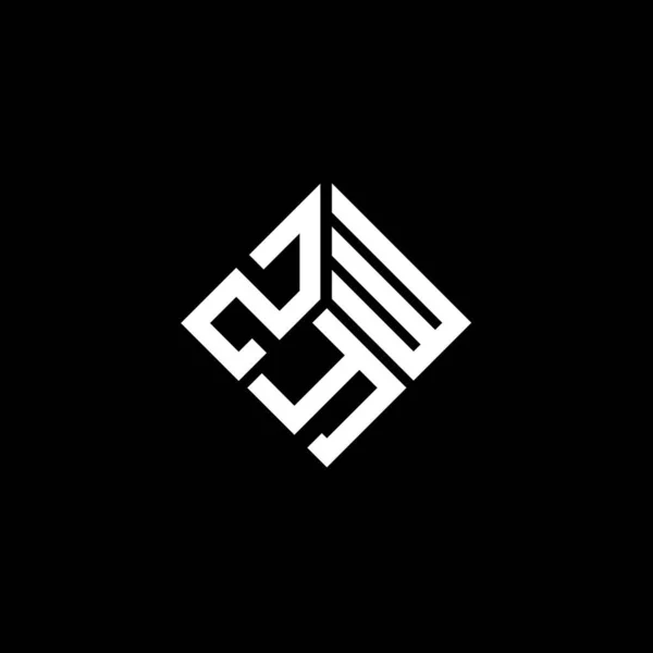 Zyw Logo Ontwerp Zwarte Achtergrond Zyw Creatieve Initialen Letter Logo — Stockvector