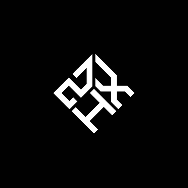 Σχεδιασμός Λογότυπου Γραμμάτων Zhx Μαύρο Φόντο Zhx Δημιουργικό Πρωτότυπο Γράμμα — Διανυσματικό Αρχείο