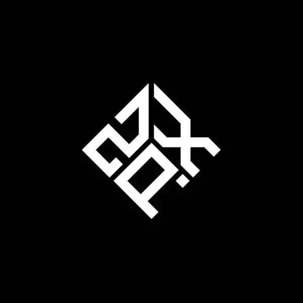 Siyah Arkaplanda Zpx Harf Logosu Tasarımı Zpx Yaratıcı Harflerin Baş — Stok Vektör