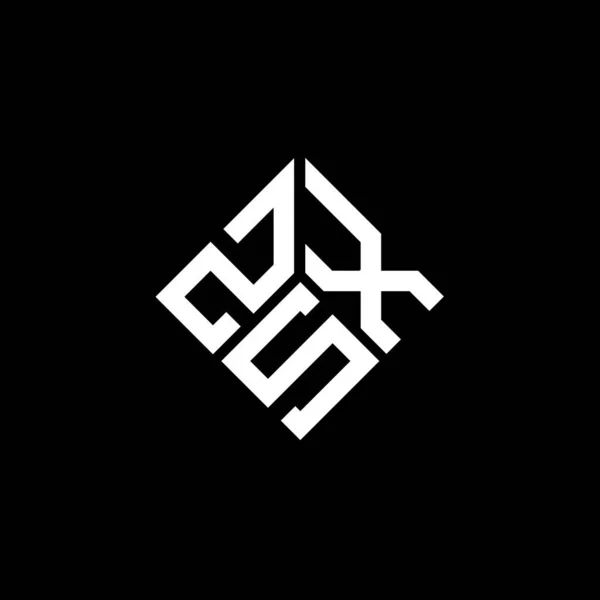Zsx Lettre Logo Design Sur Fond Noir Zsx Initiales Créatives — Image vectorielle