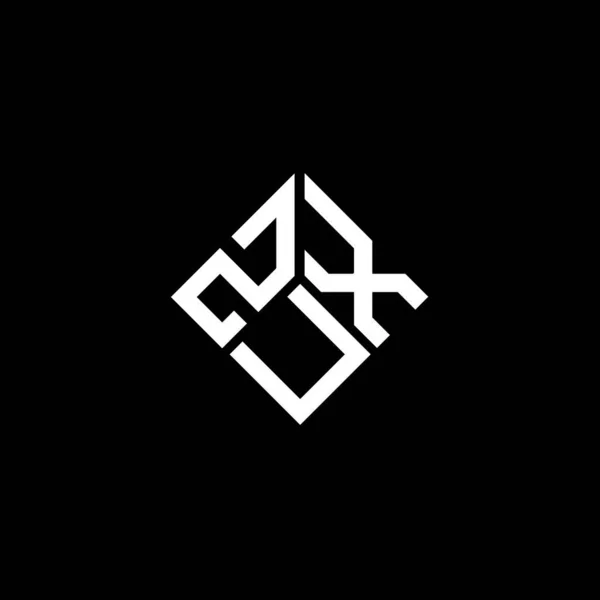 Zux Letter Logo Design Black Background Zux Creative Initials Letter — Stock Vector