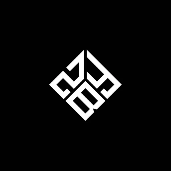Zby Logo Ontwerp Zwarte Achtergrond Zby Creatieve Initialen Letter Logo — Stockvector