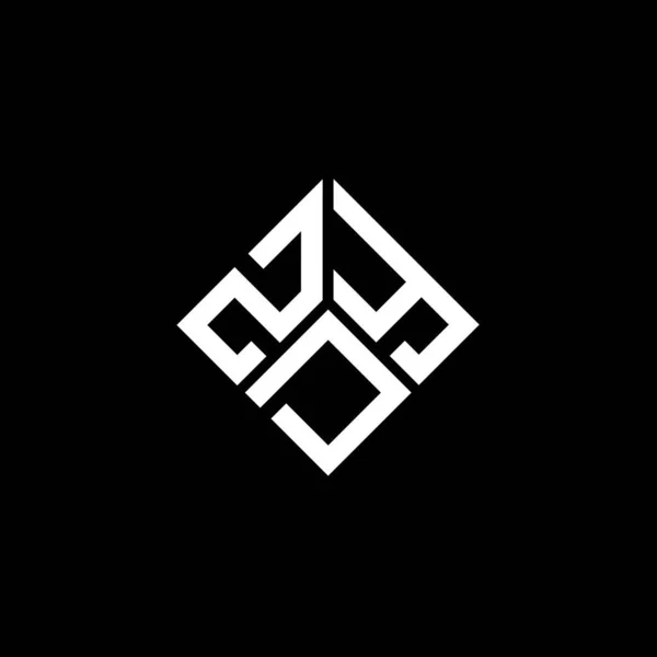 Desain Logo Surat Zdy Pada Latar Belakang Hitam Konsep Logo - Stok Vektor