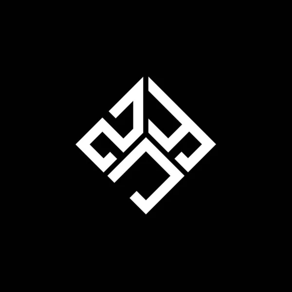 Zjy Letter Logo Ontwerp Zwarte Achtergrond Zjy Creatieve Initialen Letter — Stockvector