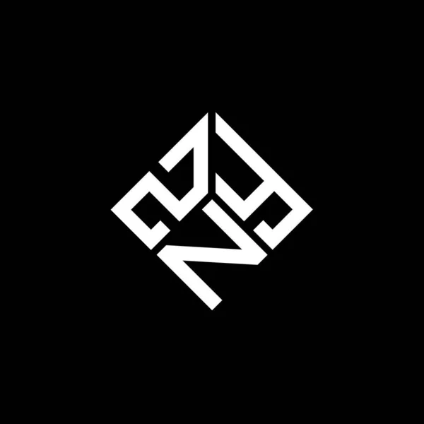 Zny Letter Logo Ontwerp Zwarte Achtergrond Zny Creatieve Initialen Letter — Stockvector