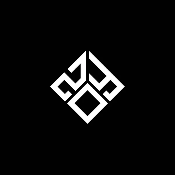 Zoy Design Logotipo Carta Fundo Preto Zoy Iniciais Criativas Conceito — Vetor de Stock