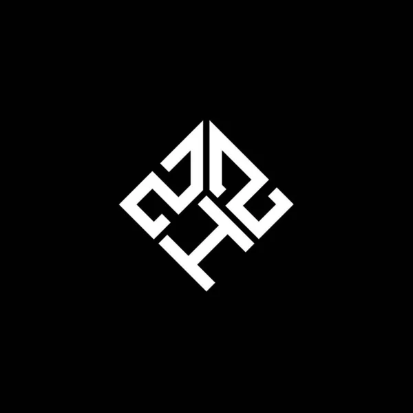 Diseño Del Logotipo Letra Zhz Sobre Fondo Negro Zhz Iniciales — Archivo Imágenes Vectoriales