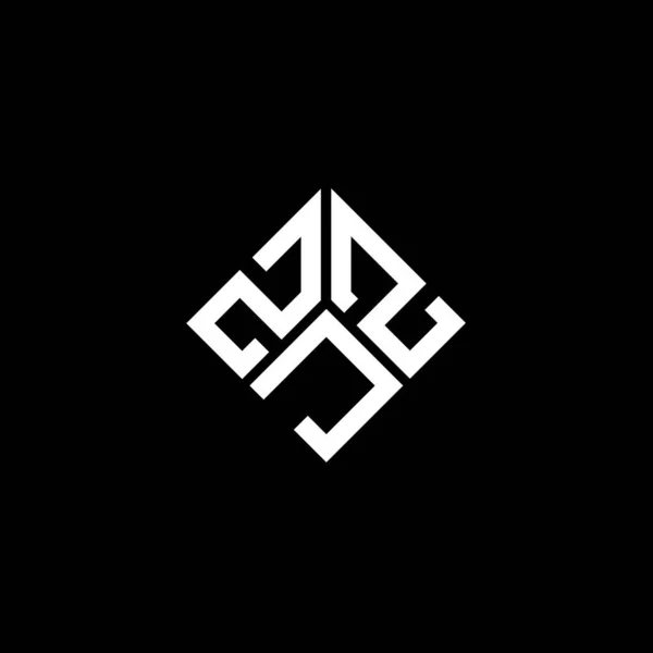 Zjz Bokstav Logotyp Design Svart Bakgrund Zjz Kreativa Initialer Brev — Stock vektor