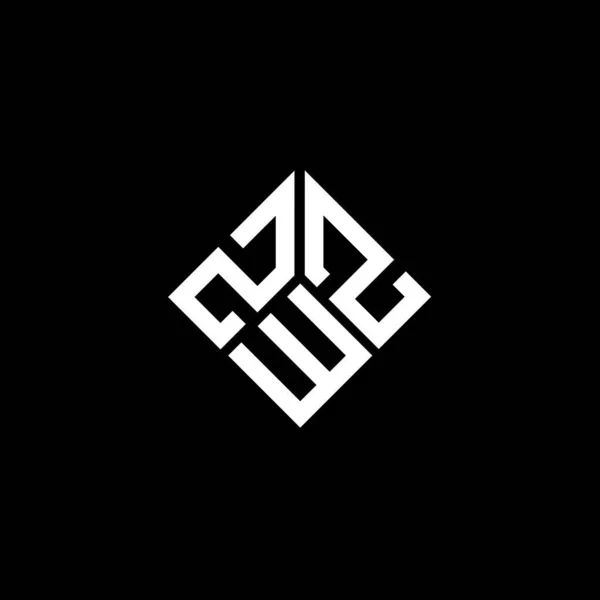 Diseño Del Logotipo Letra Zwz Sobre Fondo Negro Zwz Iniciales — Vector de stock
