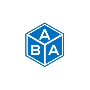 ABA harf logosu tasarımı siyah arka planda. ABA yaratıcı harfler logosu konsepti. ABA harf tasarımı.