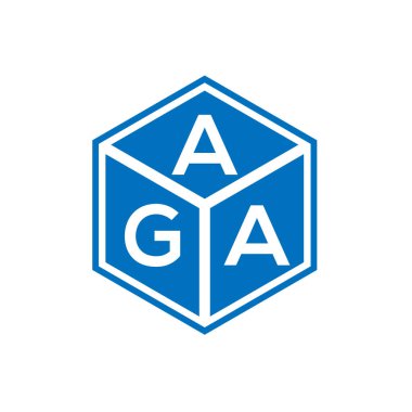 Siyah arka planda AGA harf logosu tasarımı. AGA yaratıcı harflerin baş harfleri logo kavramı. AGA harf tasarımı.