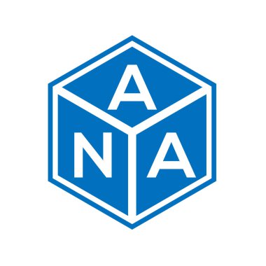 Siyah arka planda ANA harf logosu tasarımı. ANA yaratıcı harflerin baş harfleri logo kavramı. ANA harf tasarımı.