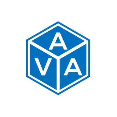 Siyah arka planda AVA harf logosu tasarımı. AVA yaratıcı harf logosu konsepti. AVA harf tasarımı.