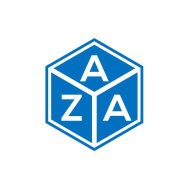 Siyah arka planda AZA harf logosu tasarımı. AZA yaratıcı harf logosu konsepti. AZA harf tasarımı.