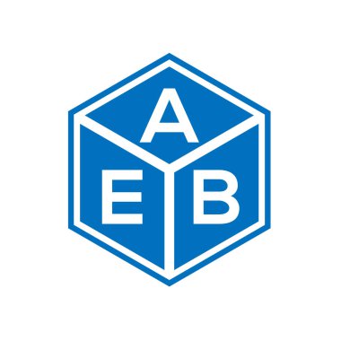 Siyah arka planda AEB harfi logo tasarımı. AEB yaratıcı harflerin baş harfleri logo kavramı. AEB harf tasarımı.