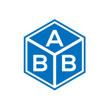 ABB harfi logo tasarımı siyah arka planda. ABB yaratıcı harflerin baş harfleri logo kavramı. ABB harf tasarımı.