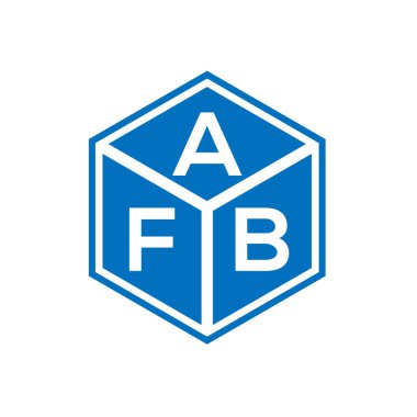 Siyah arka planda AFB harfi logo tasarımı. AFB yaratıcı harflerin baş harfleri logo kavramı. AFB harf tasarımı.