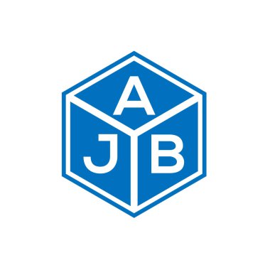 Siyah arka planda AJB harfi logo tasarımı. AJB yaratıcı harflerin baş harfleri logo kavramı. AJB harf tasarımı.