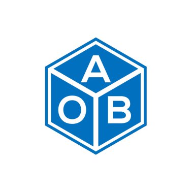 Siyah arka planda AOB harfi logo tasarımı. AOB yaratıcı harflerin baş harfleri logo kavramı. AOB harf tasarımı.