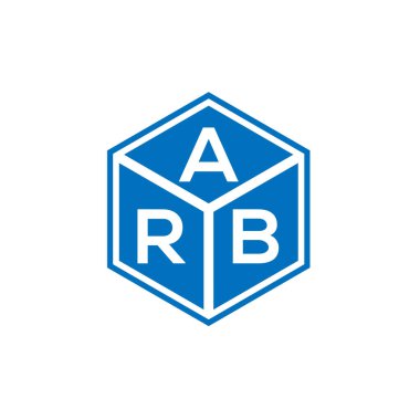 Siyah arka planda ARB harfi logo tasarımı. ARB yaratıcı harflerin baş harfleri logo kavramı. ARB harf tasarımı.