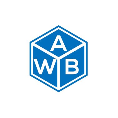 Siyah arka planda AWB harfi logo tasarımı. AWB yaratıcı harflerin baş harfleri logo kavramı. AWB harf tasarımı.