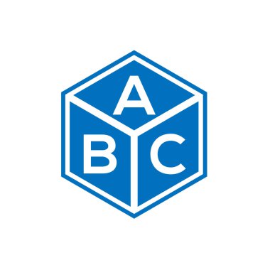 ABC harfi logo tasarımı siyah arka planda. ABC yaratıcı harflerin baş harfleri logo kavramı. ABC harf tasarımı.