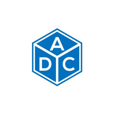 Siyah arka planda ADC harf logosu tasarımı. ADC yaratıcı harflerin baş harfleri logo kavramı. ADC harf tasarımı.