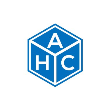 Siyah arka planda AHC harf logosu tasarımı. AHC yaratıcı harflerin baş harfleri logo kavramı. AHC harf tasarımı.