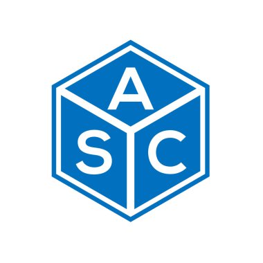ASC harf logosu tasarımı siyah arka planda. ASC yaratıcı harflerin baş harfleri logo kavramı. ASC harf tasarımı.